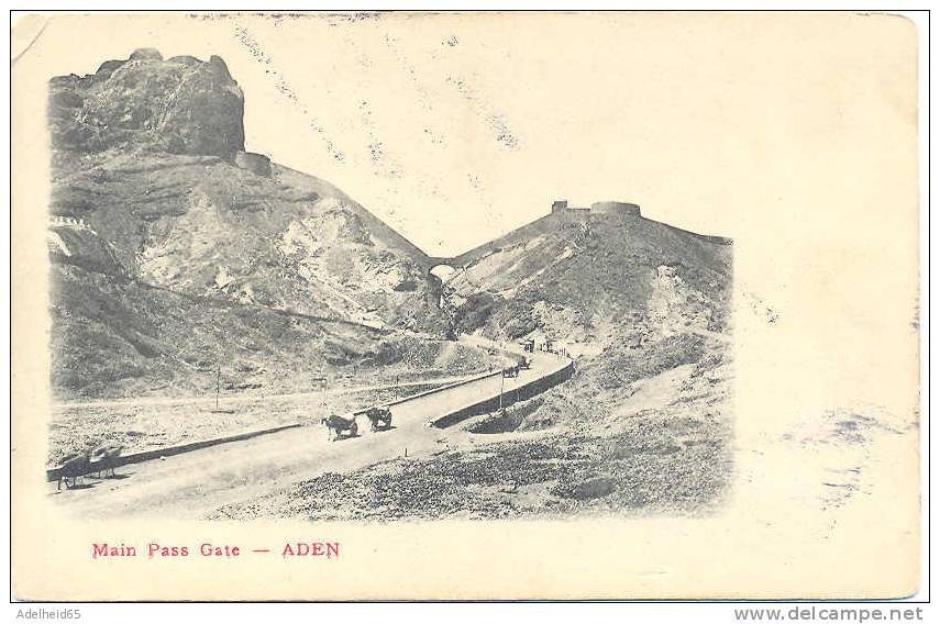 Rare, Main Pass Gate Aden C 1900 - Yémen