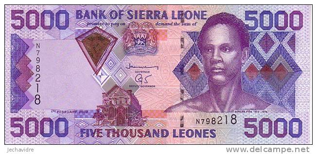SIERRA LEONES   5 000 Leones  Daté Du 01-02-2002    Pick 28    ***** BILLET  NEUF ***** - Sierra Leona