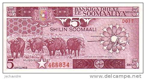 SOMALIE   5 Shillings  Daté De 1987   Pick 31c    ***** QUALITE  XF ***** - Somalie