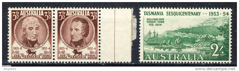 1953 Australia MNH Settlement Tasmania Scott # 264a-265 - Mint Stamps