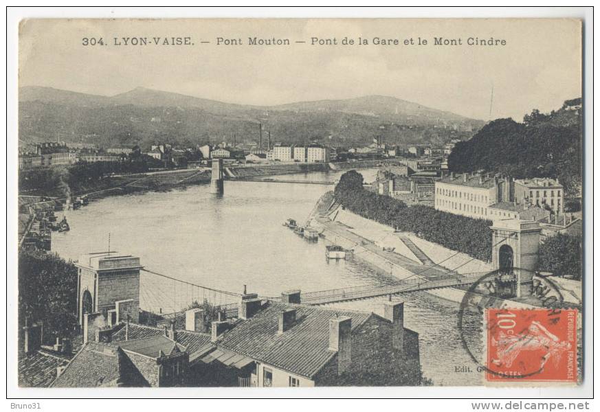 LYON - VAISE : Pont Mouton , Pont De La Gare Et Mont Cindre . - Lyon 9