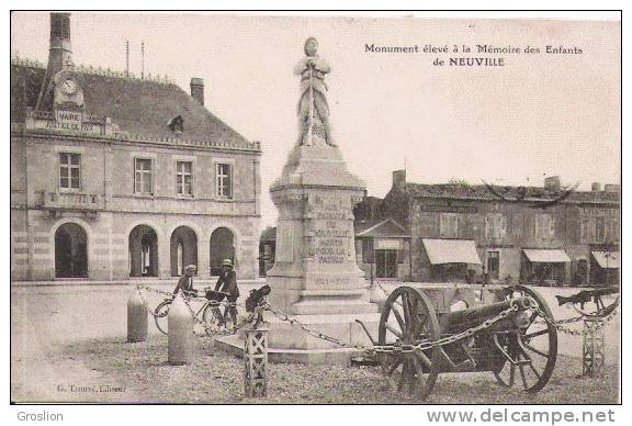 NEUVILLE MONUMENT ELEVE A LA MEMOIRE DES ENFANTS DE NEUVILLE (PETITE ANIMATION)1923 - Neuville En Poitou