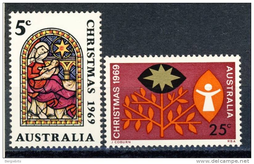 1969 Australia MNH  Christmas Scott # 466-467 - Mint Stamps