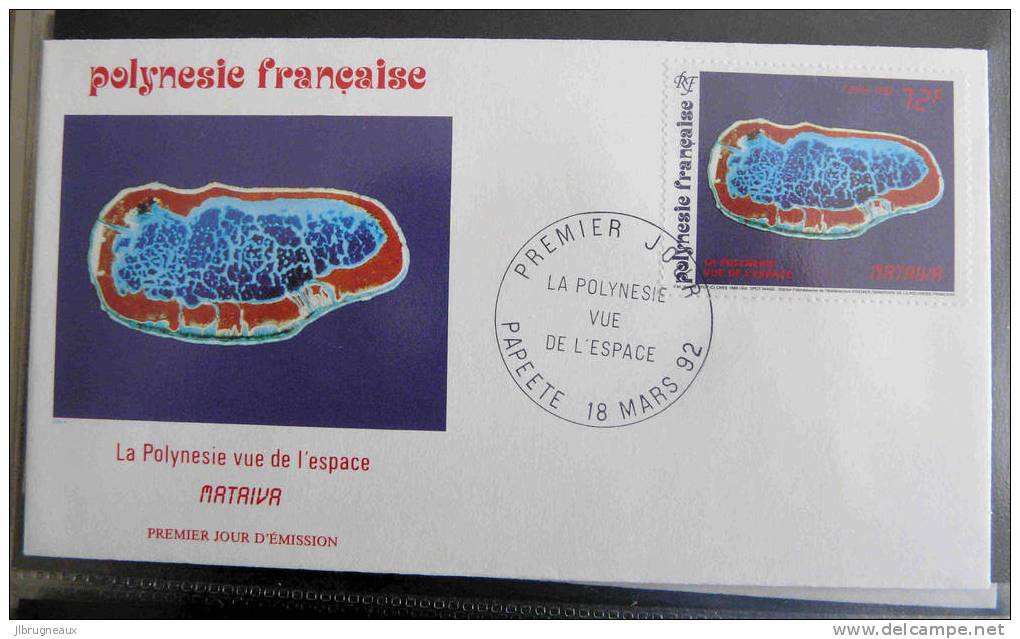 YT 405 à 407 Enveloppe 1er Jour - POLYNESIE FRANCAISE - 1992 - Année Internationale De L'espace - FDC