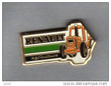 Pin´s  Automobiles  RENAULT  Agriculture  Avec  Un  Tracteur - Renault