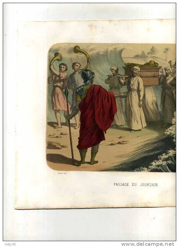 - PASSAGE DU JOURDAIN . LITHO EN COULEURS DU XIXe S; - Religion & Esotericism