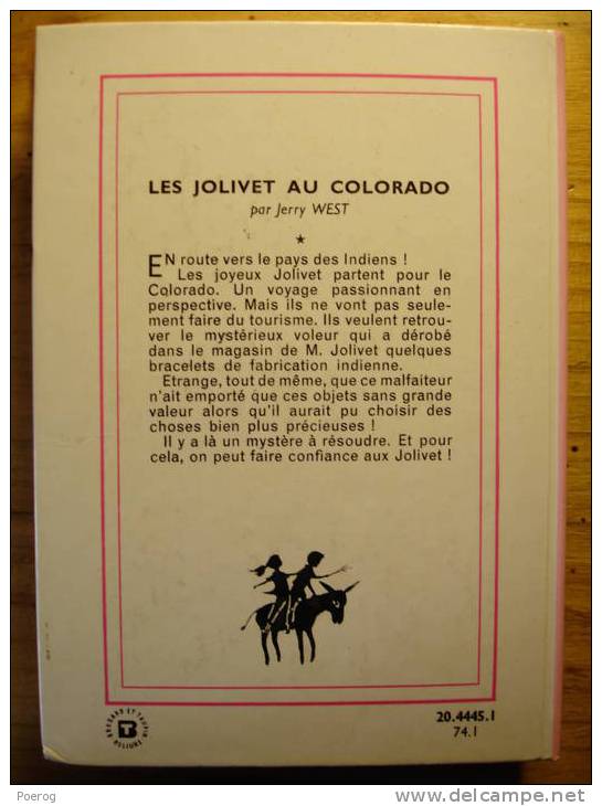 LES JOLIVET AU COLORADO - JERRY WEST  - Bibliothèque Rose 1974 - Maurice Paulin - Bibliotheque Rose