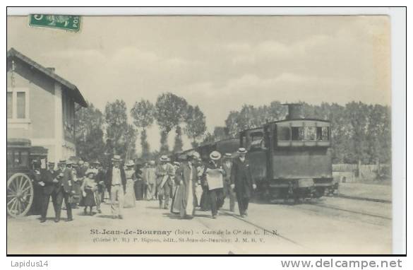 J 898* CPA   SAINT JEAN DE BOURNAY   (38)   LA   GARE  DE LA Cie DES C E N. - Saint-Jean-de-Bournay