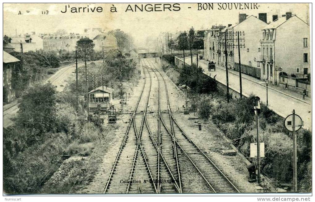 CPA...ANGERS...ANIMEE...AVEC ATTELAGE...LIGNE DE CHEMIN DE FER... - Angers