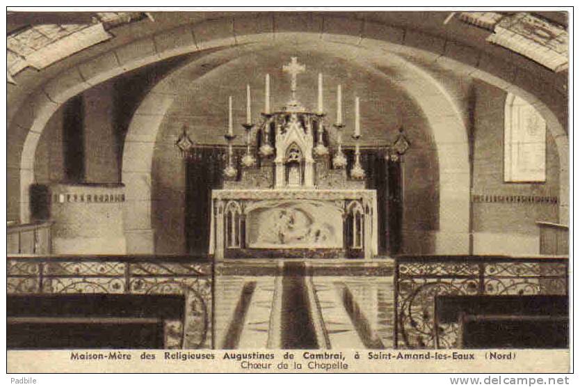 Carte Postale 59. St-Amand-les-Eaux  Maison Mère Des Religieuses Augustines Intérieur De La Chapelle Trés Beau Plan - Saint Amand Les Eaux