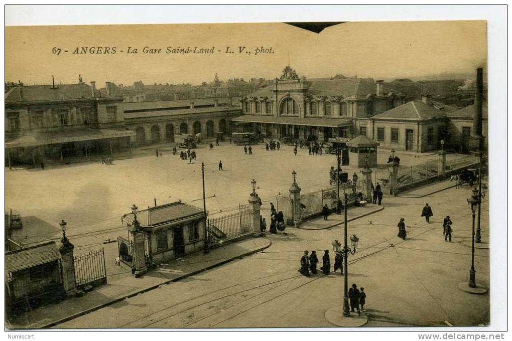 CPA...ANGERS...ANIMEE...LA GARE ST LAUD... - Angers