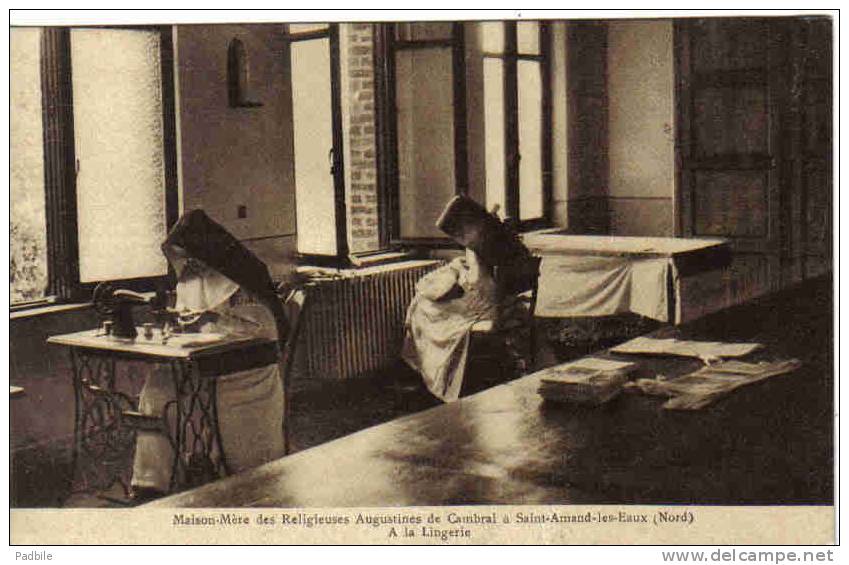 Carte Postale 59. St-Amand-les-Eaux  Maison Mère Des Religieuses Augustines  La Lingerie  Trés Beau Plan - Saint Amand Les Eaux