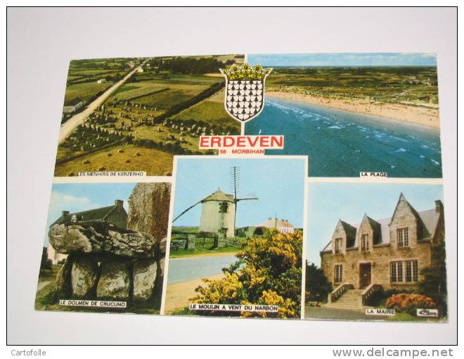 Lot 361 -1- Carte Postale Erdeven Multivues De 1976 - Erdeven