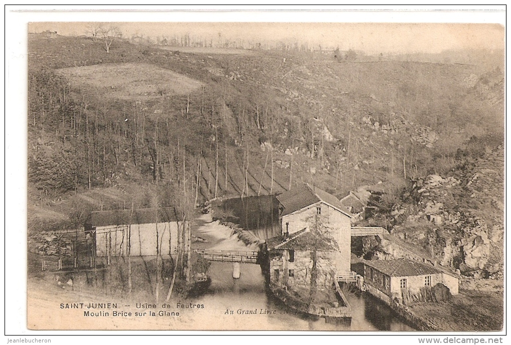 C . P . A   (  SAINT JUNIEN   "  Usine De Feutres  - Moulin Brice Sur La Glane  "  Carte Comme Neuve - Beau Plan   ) - Saint Junien