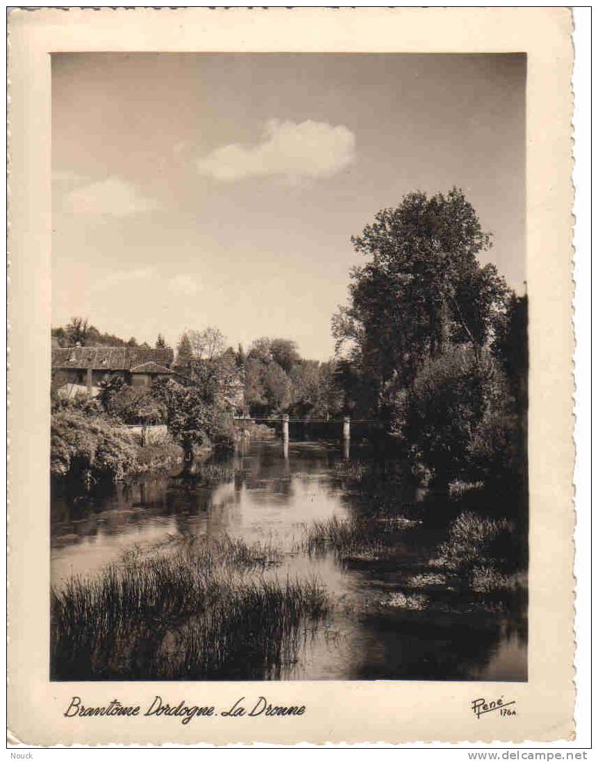 BRANTOME (Dordogne): La Dronne - (CARTE GEANTE Format 14 X 18) - Brantome