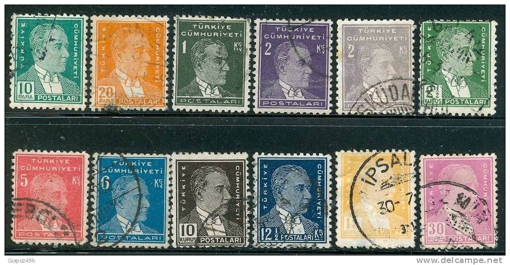 ● TURKIYE  - REPUBBLICA  - 1931 / 38  - N. 804  . . .  Usati   -  Lotto  350 - Used Stamps