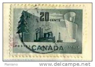 PIA - CANADA - 1952 : Industria Della Carta   - (Yv 251) - Oblitérés
