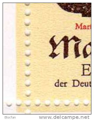 Luther 1982 DDR 2755,4-Block Plus KB II Mit Abart F4,f9 ** 12€ Defekte I/M Gemälde Junker Error On Stamp Bloc Bf Germany - Variétés Et Curiosités