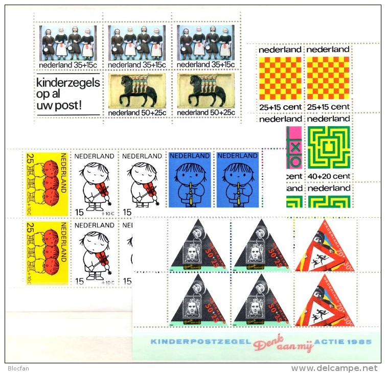 22 Blocks Niederlande Block 4-12,14,16+18-28 ** 115€ Kinder-Fonds Auswanderung Hb Blocs M/s Children Sheets Bf Nederland - Bloques