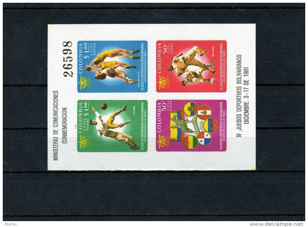 Flagge Boliviens / Sportspiele In Kolumbien 1005/8 + Block 25 ** 20€ - Stamps