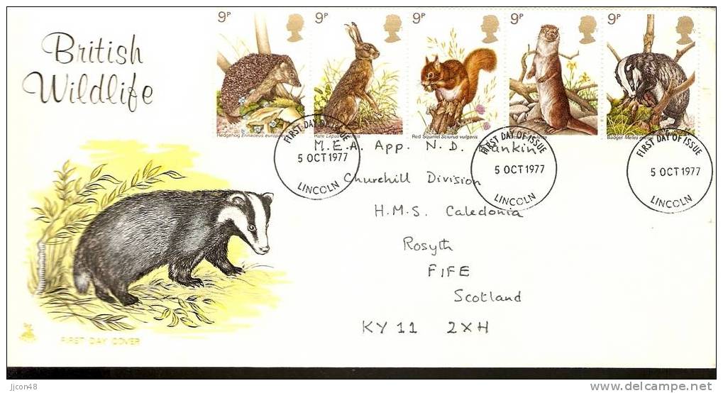 Great Britain 1977 Wildlife. FDC. Lincoln Postmark - 1971-1980 Em. Décimales