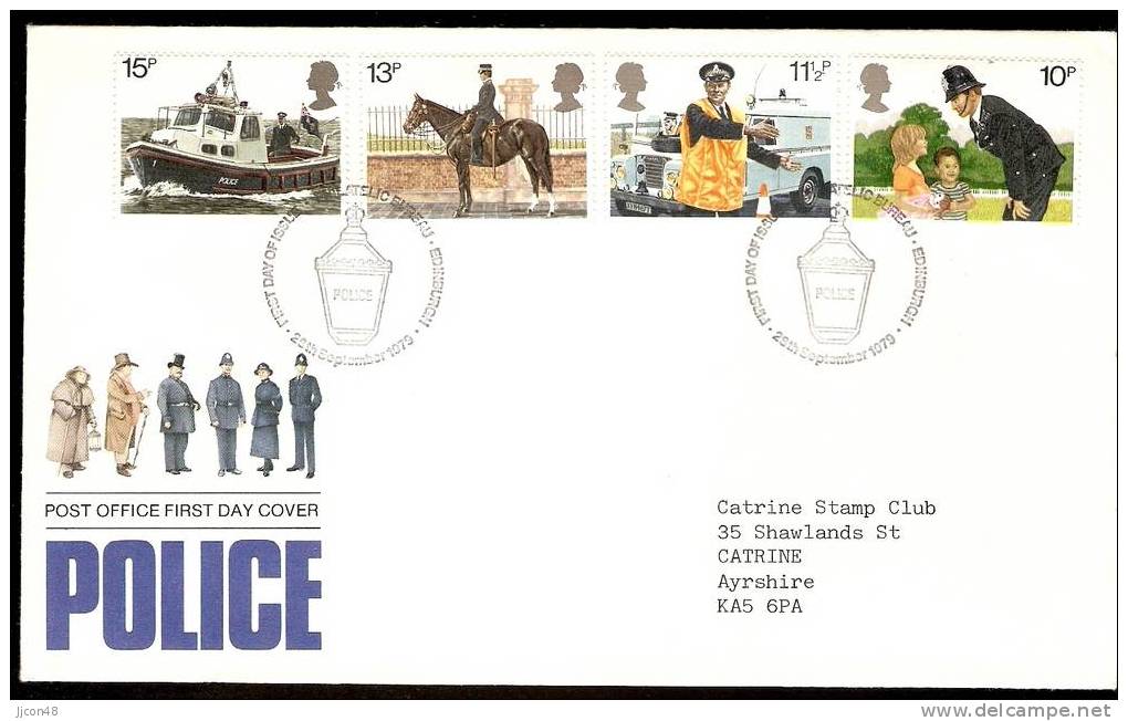 Great Britain 1979  Metropolitan Police. FDC. Philatelic Bureau Edinburgh - 1971-1980 Decimal Issues