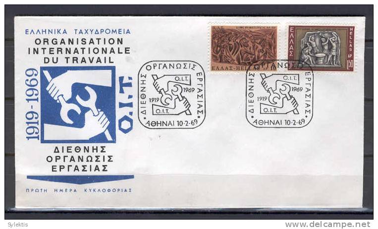 Greece 1969 50th Anniversary Of I.L.O. FDC - FDC