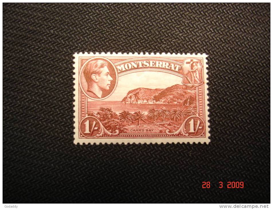 Montserrat 1938 King George VI   1/-  Red SG 108 MH  Pf13 - Montserrat