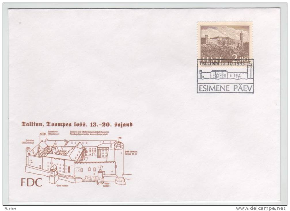 Estonia FDC 12-10-1993 Toompea  With Cachet - Estonie