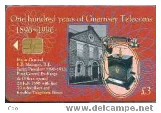 # GUERNSEY A1 One Hundred Years Of Guernsey  Telecom L3 Gpt   Tres Bon Etat - [ 7] Jersey Und Guernsey