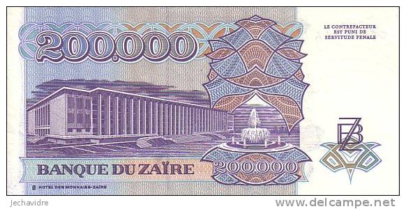 ZAÏRE   200 000 Zaïres  Daté Du 01-03-1992   Pick 42    ***** BILLET  NEUF ***** - Zaire