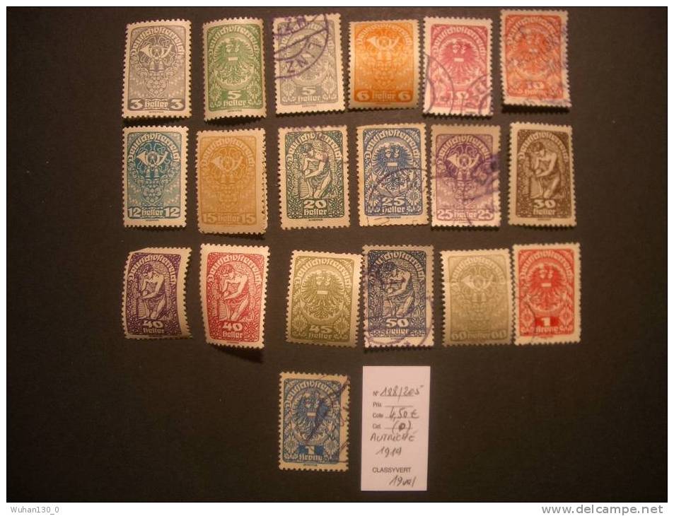 AUTRICHE  (o)  De 1919    "  1 Ere République "   19 Val - Used Stamps