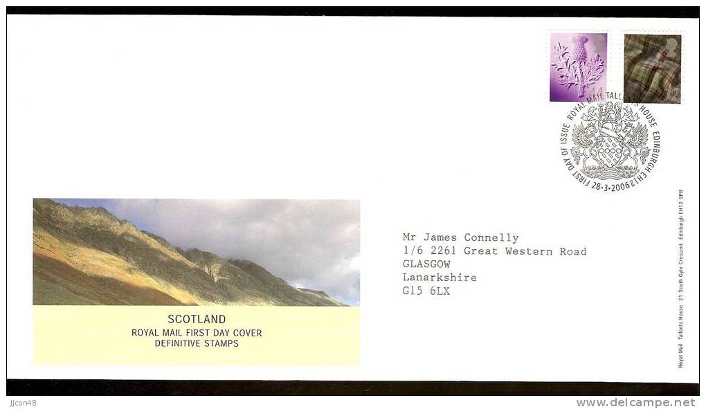 Great Britain 2006  Regional Definitives "Scotland"  FDC.  Tallents House Postmark - 2001-2010 Decimal Issues