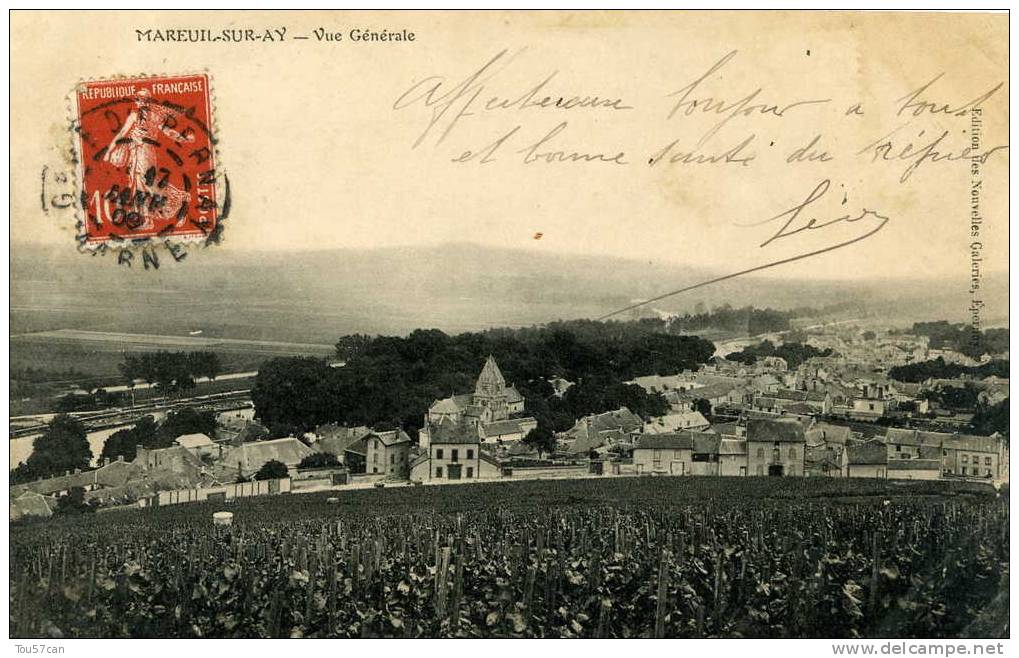 MAREUIL-SUR-AY - MARNE - CPA DE 1909. - Mareuil-sur-Ay