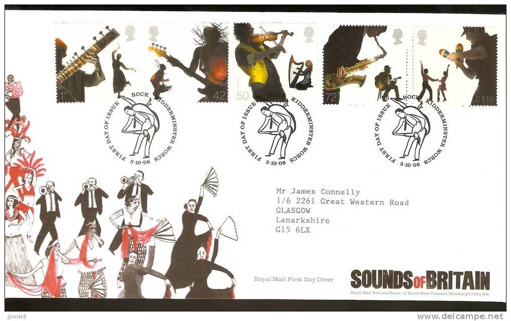 Great Britain 2006  Sounds Of Britain   FDC.  Special Postmark - 2001-2010. Decimale Uitgaven