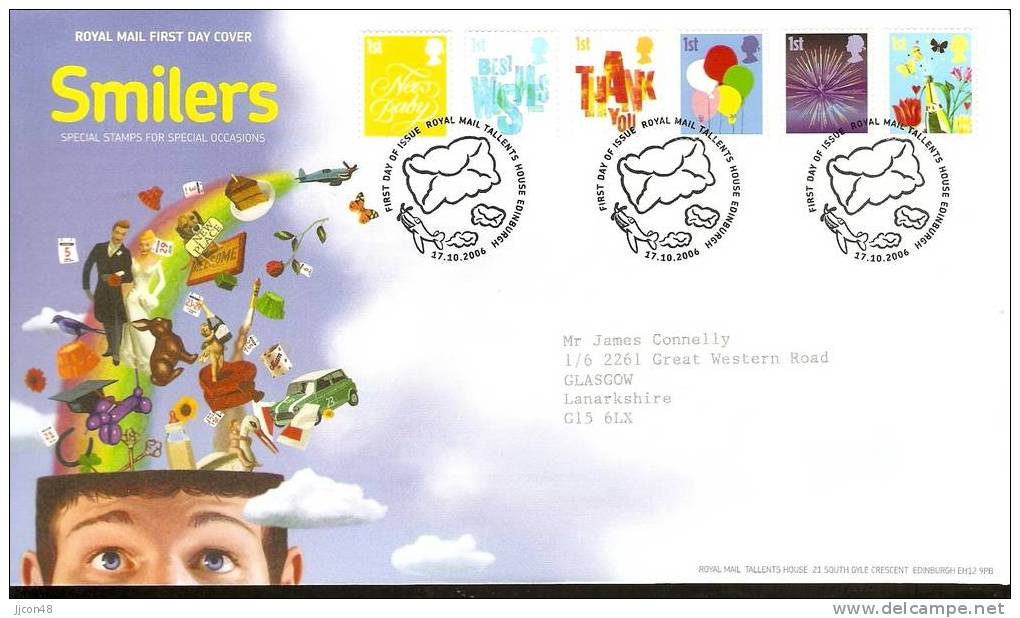 Great Britain 2006  Smilers   FDC.  Tallents House Postmark - 2001-10 Ediciones Decimales