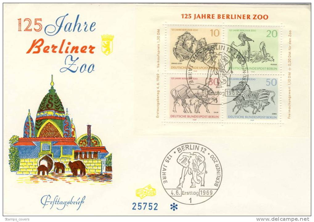 BERLIN FDC MICHEL BL 2 BERLIN ZOO - Sonstige & Ohne Zuordnung