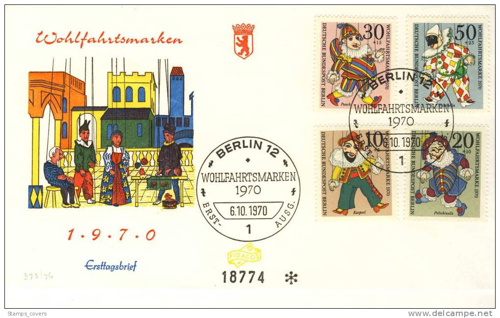 BERLIN FDC MICHEL 373/76 CLOWN - Sonstige & Ohne Zuordnung