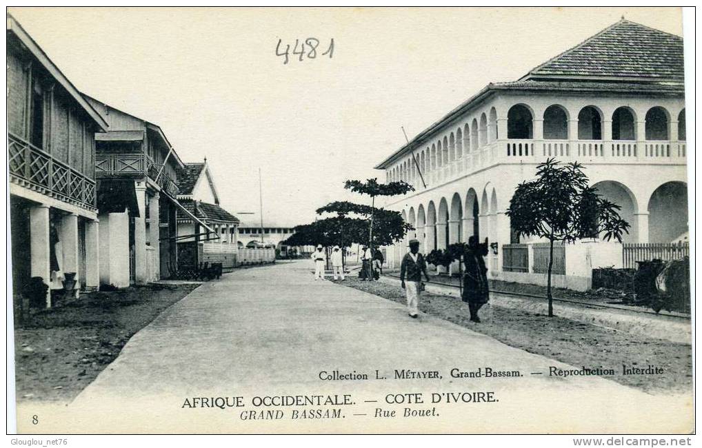 CPA AFRIQUE OCCIDENTALE  COTE D´IVOIRE- GRAND BASSAM RUE BOUET ANIMEE VOIR SCANER - Côte-d'Ivoire