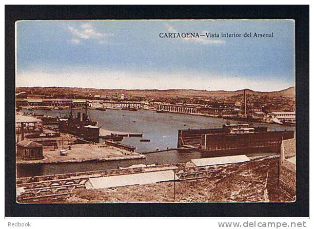 Early Postcard Vista Interior Del Arsenal Cartagena Spain - Ref 344 - Murcia