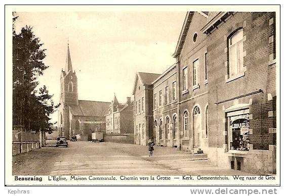 BEAURAING : L'Eglise. Maison Communale. Chemin Vers La Grotte - Edit. J. Claessens, Beauraing - Beauraing