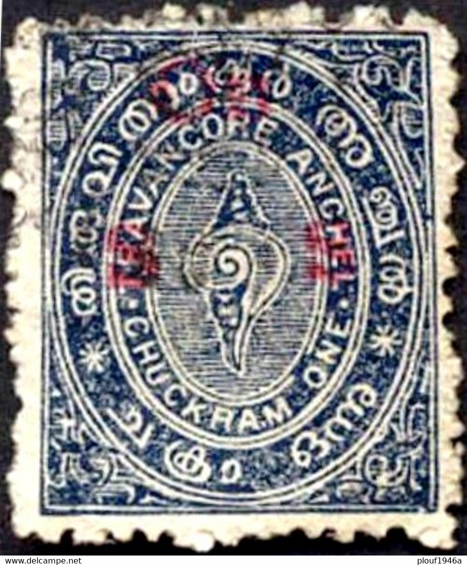 Pays : 178,5 (Etats Princiers De L'Inde :Travancore (Prot. Britannique)) Yvert Et Tellier N° : S 2 (o) - Travancore