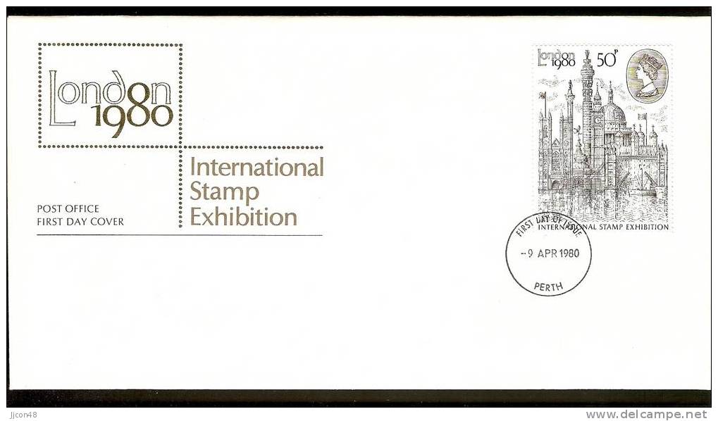 Great Britain 1980  London 1980 FDC.  Perth Postmark - 1971-80 Ediciones Decimal