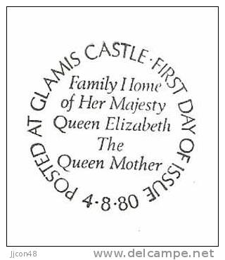 Great Britain 1980  80th Birthday Of Queen Mother  FDC.  Special Postmarks - 1971-1980 Decimal Issues