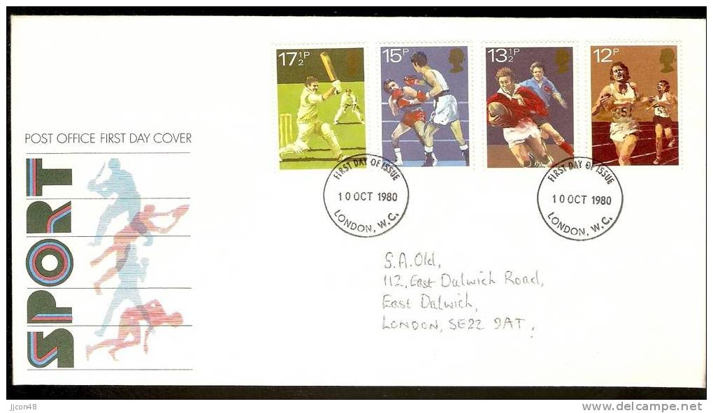 Great Britain 1980  Sports Centenaries  FDC.  London Postmark - 1971-80 Ediciones Decimal