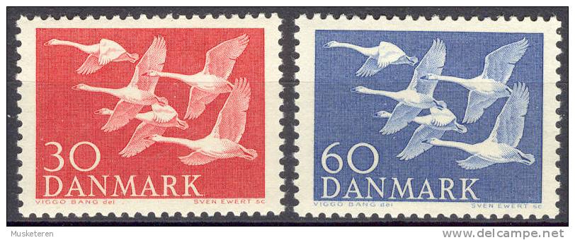 Denmark 1956 Mi. 364-65 NORDEN Tag Des Nordens Nordic Day Issue Swans Bird Vogel Oiseau Complete Set MH* - Neufs