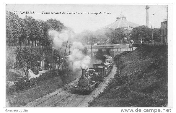 80 )) AMIENS, Train Sortant Du Tunnel Sous Le Champ De Foire, N° 470, - Allaines
