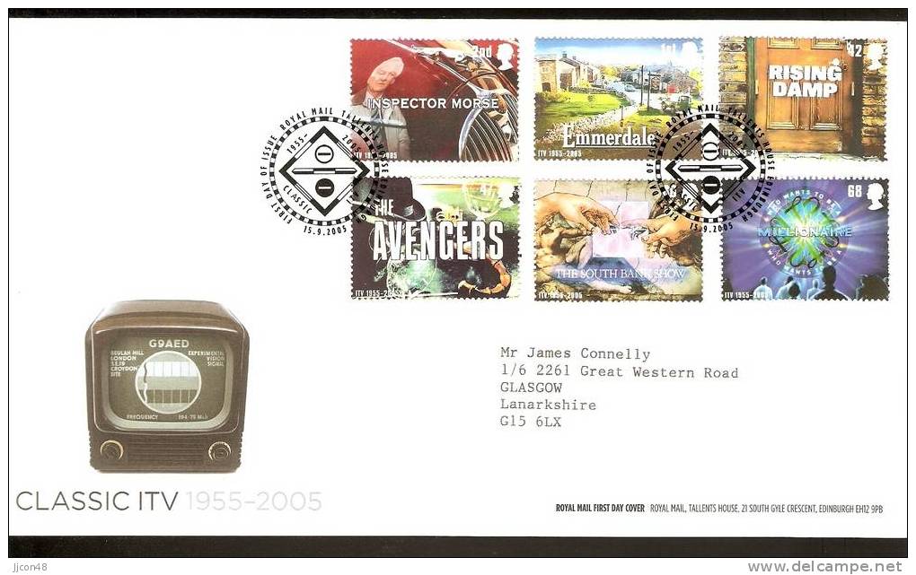 Great Britain 2005  Classic ITV  FDC.  Tallents House Postmark - 2001-2010 Em. Décimales