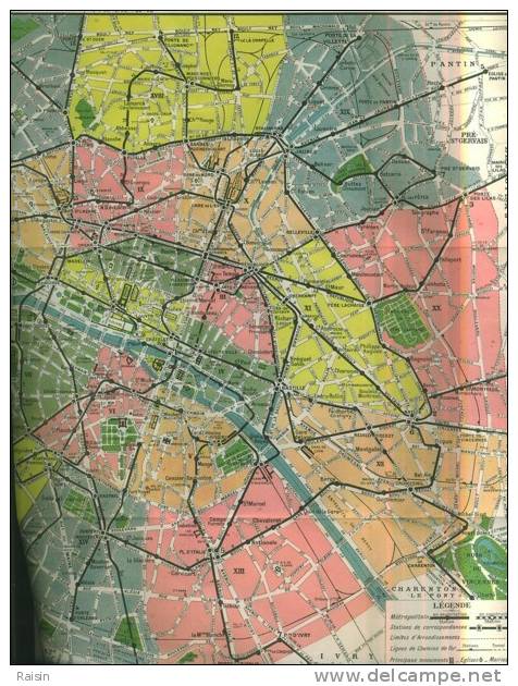 Plan-Guide Paris Métro-Autobus Cartes Taride 1958 320 Pages BE - Europe