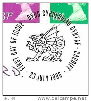 Great Britain 1996  Regional Definitives."Wales".  Special Postmark - 1991-2000 Dezimalausgaben